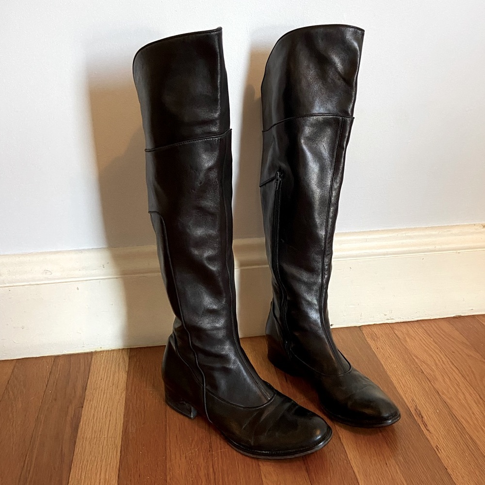 Classique High Leather Black Boots